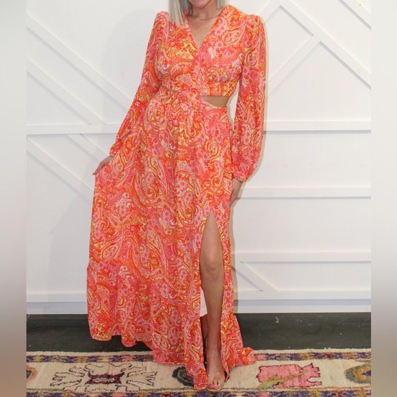 NWT Fate Elisa Cut-Out Maxi Dress - Picture 1 of 5